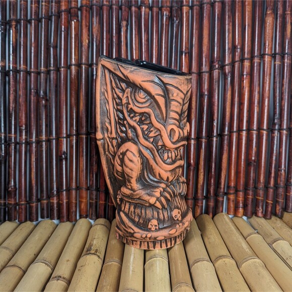 Frankie's Tiki Room Blood Orange Surf Dragon Tiki Mug Swizzles Big Toe Tiki Farm - Picture 9 of 11